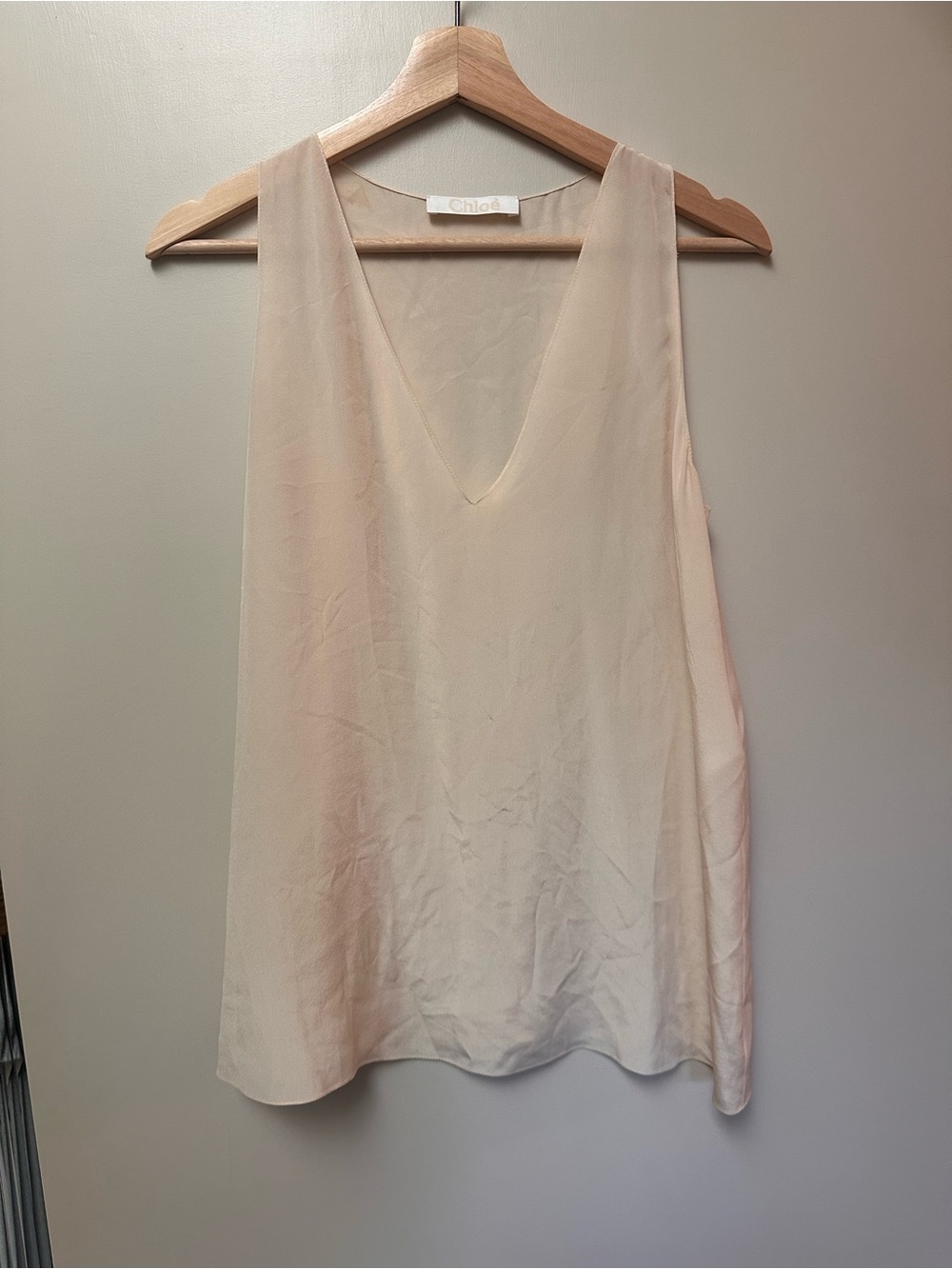 Chloe V-Neck Sleeveless Silk Top